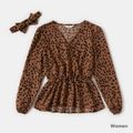 Leopard Print Long-sleeve Family Matching Tops Multi-color