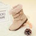 Toddler / Kid Five-pointed Star Buckle Fleece-lining Boots Beige image 2