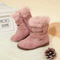 Toddler / Kid Five-pointed Star Buckle Fleece-lining Boots Pink