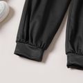 Kid Boy/Kid Girl Letter Print Pocket Design Elasticized Pants Black