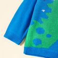 Toddler Boy Dinosaur Gift Box Pattern Knit Sweater Blue