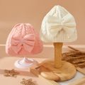 Baby / Toddler Solid Bow Decor Knitted Beanie Hat Light Pink