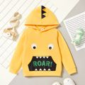 Toddler Boy Spike Design Letter Face Graphic Print Hoodie Yellow
