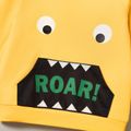 Toddler Boy Spike Design Letter Face Emoji Print Hoodie Yellow