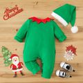 100% Cotton Baby 2pcs Christmas Green / Red Long-sleeve Jumpsuit Set Green image 2