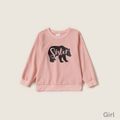 Polar Bear and Letter Print Family Matching Long-sleeve Sweatshirts Multi-color