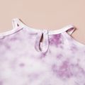 2-piece Toddler Girl Cold Shoulder Tie Dye Long-sleeve Top and Elasticized Shorts Set Color block