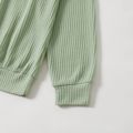 Solid Splice Stand Collar Raglan Long-sleeve Matching Tops Mint Green
