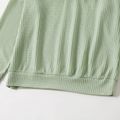 Solid Splice Stand Collar Raglan Long-sleeve Matching Tops Mint Green