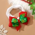 Baby / Toddler / Kid Christmas Thread Ribbon Stitching Bow Headband White