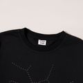 Kid Boy/Kid Girl Reflective Glow Letter Dots Black Pullover Sweatshirt Black