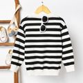 Toddler Girl/Boy Stripe Casual Knit Sweater Black/White image 2