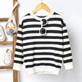 Toddler Girl/Boy Stripe Casual Knit Sweater Black/White image 1