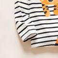 2-piece Toddler Girl/Boy Tiger Print Stripe Long-sleeve Tee and Black Pants Set Black image 3