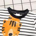 2-piece Toddler Girl/Boy Tiger Print Stripe Long-sleeve Tee and Black Pants Set Black image 4