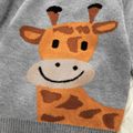 Toddler Boy/Girl Deer Pattern Grey Knit Sweater Dark Grey