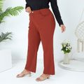 Women Plus Size Basics Brown Flared Pants Brown
