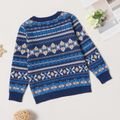 Kid Boy Argyle Pattern Exotic Knit Sweater Navy