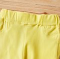 Toddler Girl Elasticized Solid Leggings Skinny Pants with Pocket Yellow image 3