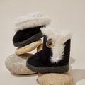 Toddler / Kid Solid Color Warm Cotton Boots Black