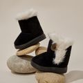 Toddler / Kid Solid Color Warm Cotton Boots Black