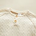 Toddler Girl/Boy Button Design Cable Knit Sweater Creamy White