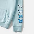 Letter and Butterfly Print Blue Long-sleeve Hoodie Sweatshirt for Mom and Me Blue