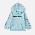 Letter and Butterfly Print Blue Long-sleeve Hoodie Sweatshirt for Mom and Me Blue
