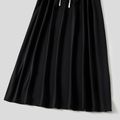 Solid Splice Short-sleeve Matching Dresses Black/White/Red