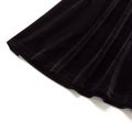 Kid Girl Lace Collar Long-sleeve Black Velvet Dress Black