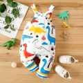 Baby Boy All Over Multicolor Dinosaur Print Sleeveless Jumpsuit Overalls Multi-color image 5