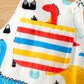 Baby Boy All Over Multicolor Dinosaur Print Sleeveless Jumpsuit Overalls Multi-color image 3
