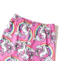 Kid Girl Unicorn Rainbow/Heart Print Leggings Rosy
