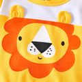 Baby Girl Cartoon Animal Print 3D Ears Long-sleeve Sweatshirt Pullover Yellow