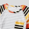 Family Matching Multicolor Striped Raglan Long-sleeve Dresses and T-shirts Sets Multi-color