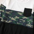 Camouflage Colorblock Long-sleeve Cotton Sweatshirts with Pocket for Dad and Me Multi-color