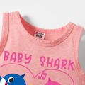 Baby Shark Heart Print Cotton Tank Bodysuit for Baby Pink