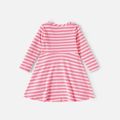 Baby Shark Toddler Girl Stripe and Rainbow Cotton Dress Multi-color