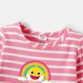 Baby Shark Toddler Girl Stripe and Rainbow Cotton Dress Multi-color