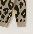 Kid Girl Leopard Print Casual Sweater Black