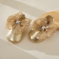 Baby / Toddler Glitter Bowknot Velcro Closure Prewalker Shoes Gold image 1