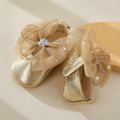 Baby / Toddler Glitter Bowknot Velcro Closure Prewalker Shoes Gold image 2