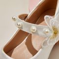 Toddler / Kid Pearls Bow Girl Ballet Shoes White image 4