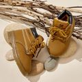 Toddler / Kid Shoelace Decor Solid Color Boots Yellow image 1