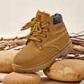 Toddler / Kid Shoelace Decor Solid Color Boots Yellow