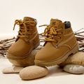 Toddler / Kid Shoelace Decor Solid Color Boots Yellow
