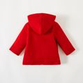 Red Long-sleeve Hooded Wool Blended Baby Coat Jacket Red