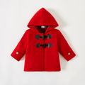 Red Long-sleeve Hooded Wool Blended Baby Coat Jacket Red
