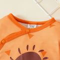 Baby Girl Ginger/Brown Print Long-sleeve Jumpsuit Onesies Ginger