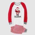 Christmas Santa Claus Letters Print Family Matching Long-sleeve Red Striped Pajamas Sets (Flame Resistant) Red/White